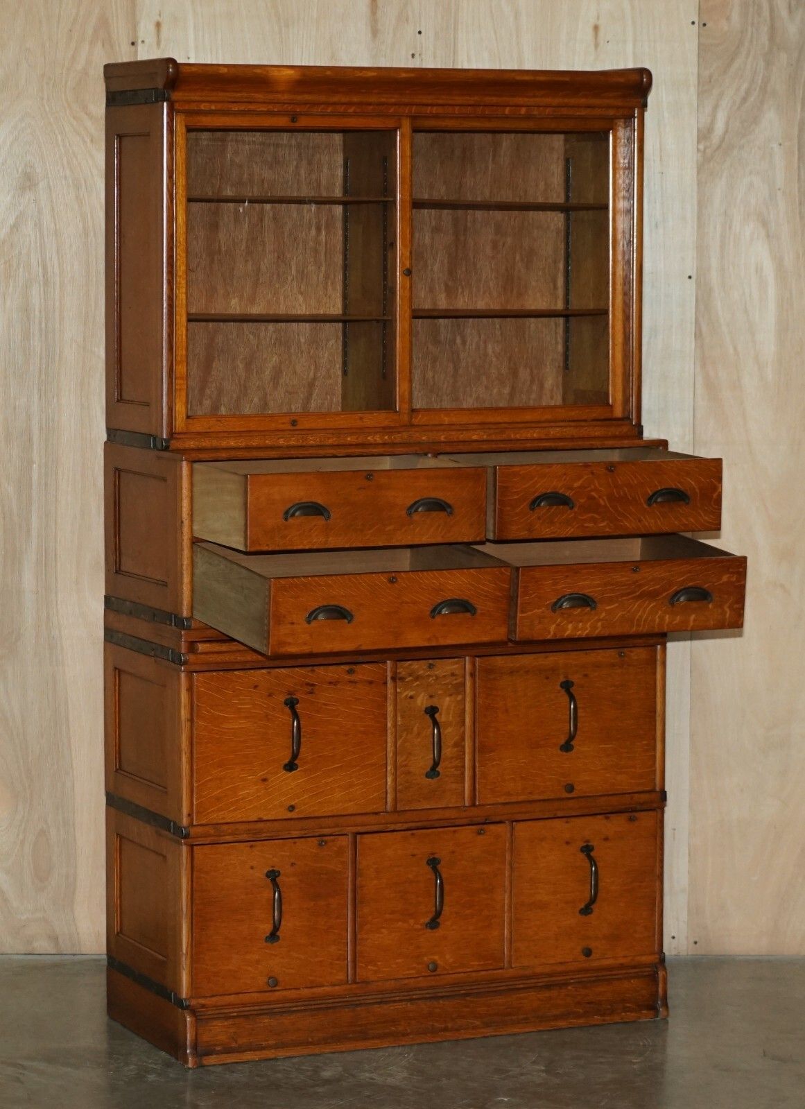 Furniture Super Rare Antique Globe Wernicke Haberdashery Shops Cabinet Filing Bookcase photo