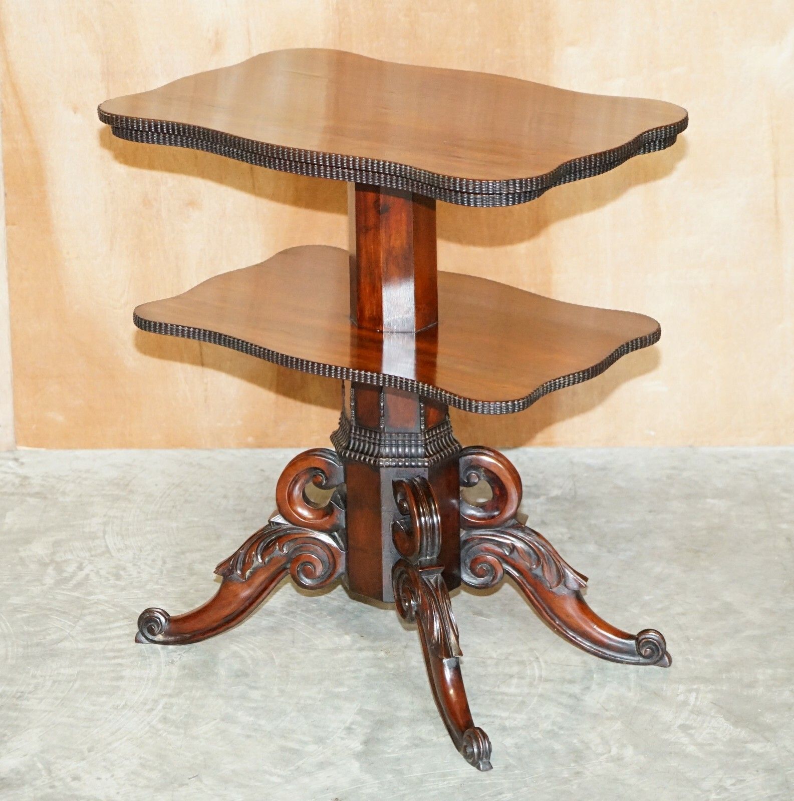 Furniture Restored Antique Gillows Cuban Mahogany Dumb Waiter Metamorphic Occasional Table photo