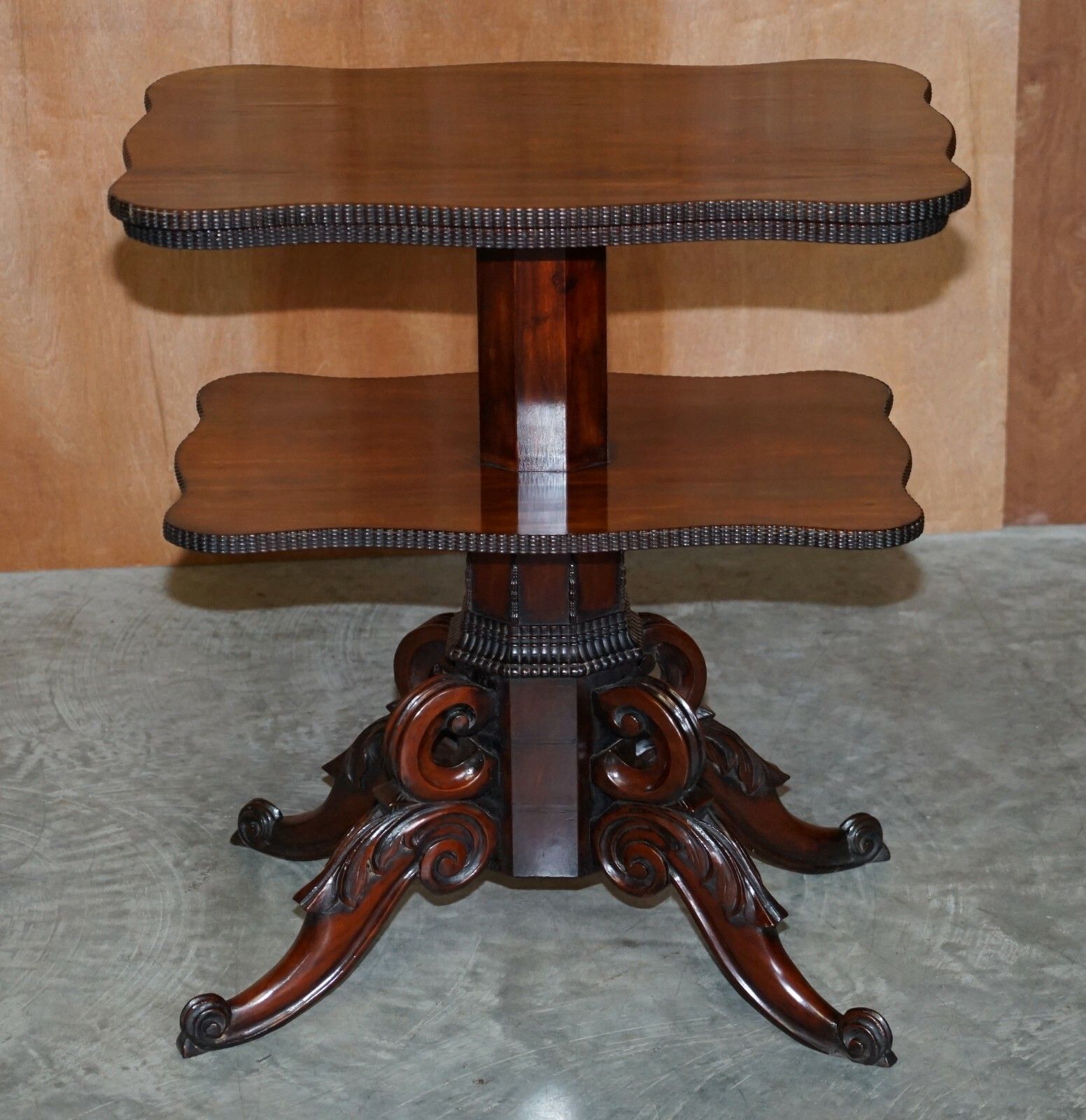 3950.0 Restored Antique Gillows Cuban Mahogany Dumb Waiter Metamorphic Occasional Table photo