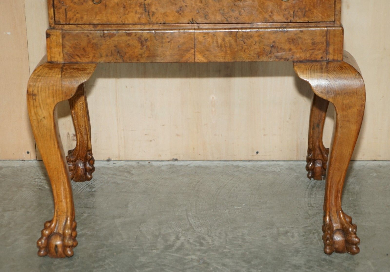 Fine Circa 1800 Pollad Oak Writing Bureau Desk Claw & Ball Hand Carved Legs photo Furniture