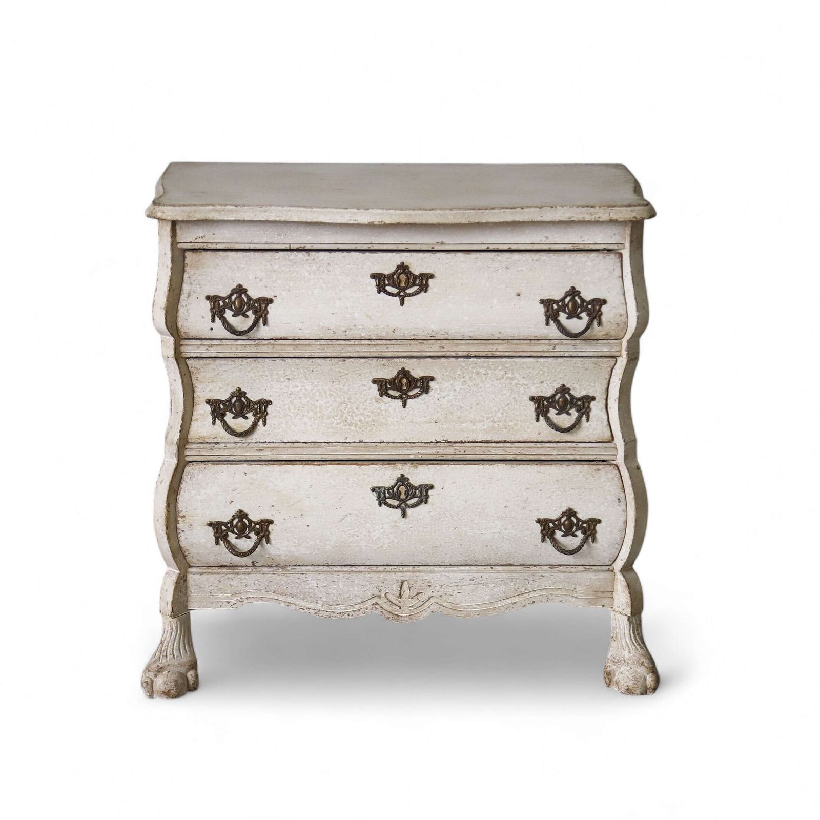Early 20th Century Dutch Painted Serpentine Chest Of Drawers