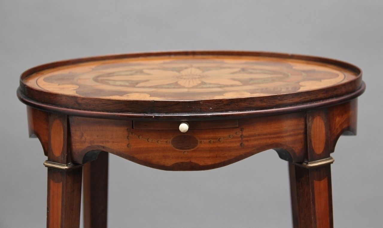 photo vinterior Pair Of Sheraton Revival Mahogany And Inlaid Urn Stands