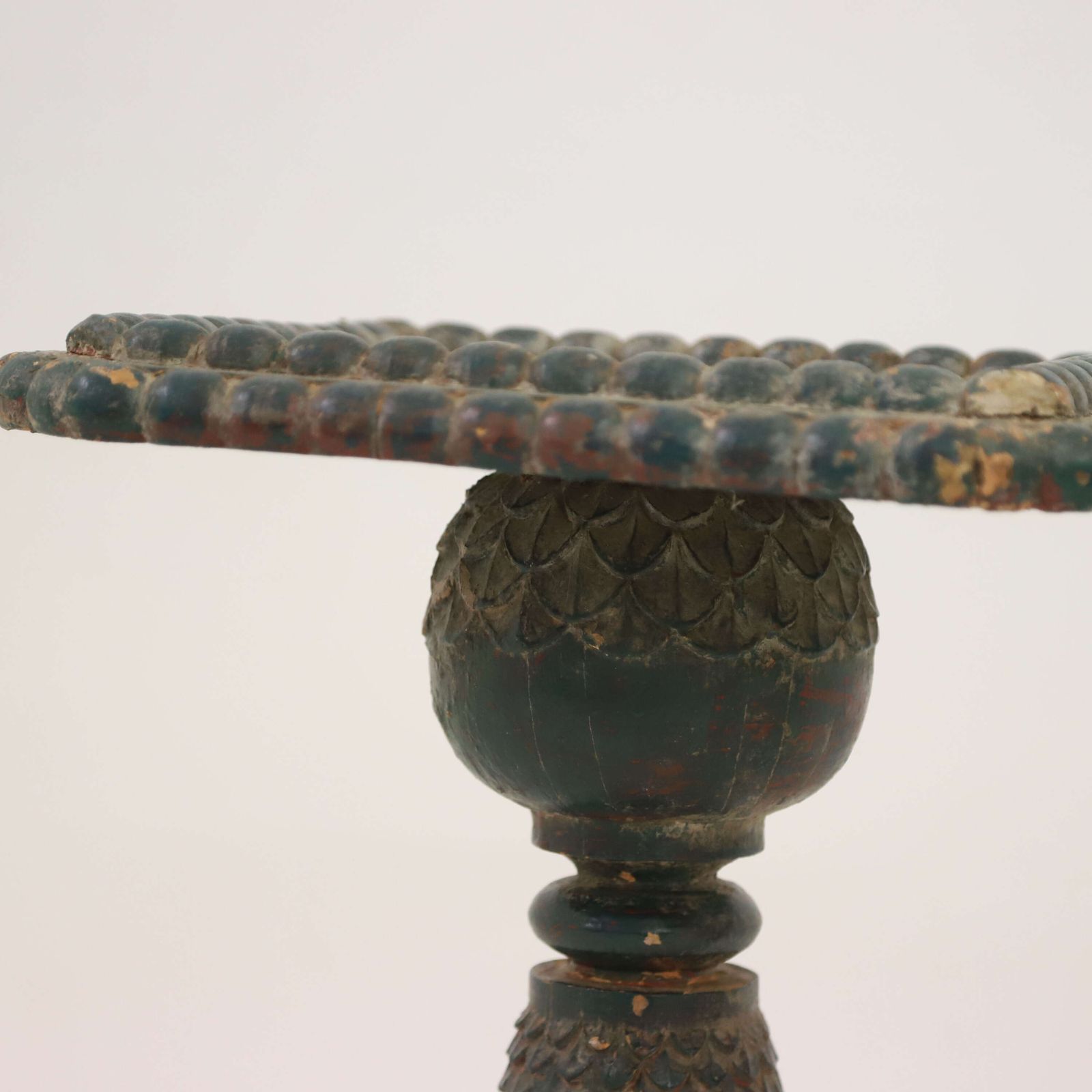 photo for sale Pair Of Decorative Antique Torchières In Original Green Paint