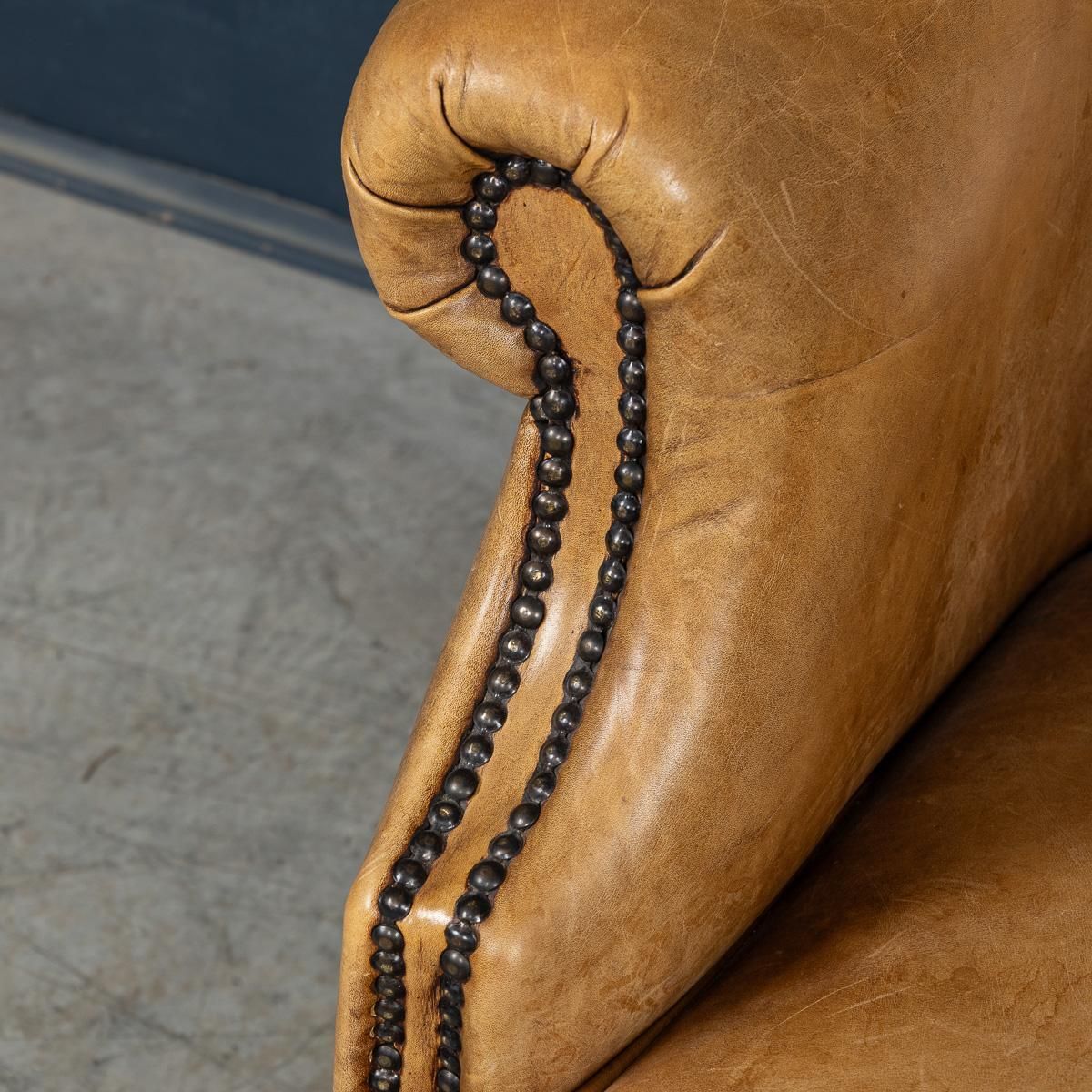 photo buy Vintage 20th Century Dutch Sheepskin Leather Sofa
