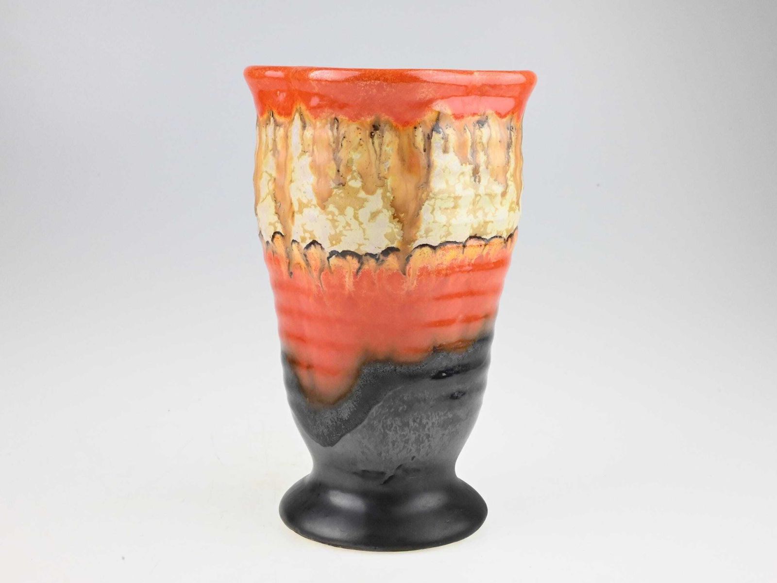 Antique German Art Deco Ceramic Vase, German Pottery, Ceramic Flower Vase, Brown Ceramic Vase, Ceramic Vase, Art Deco Vase, Old Vase