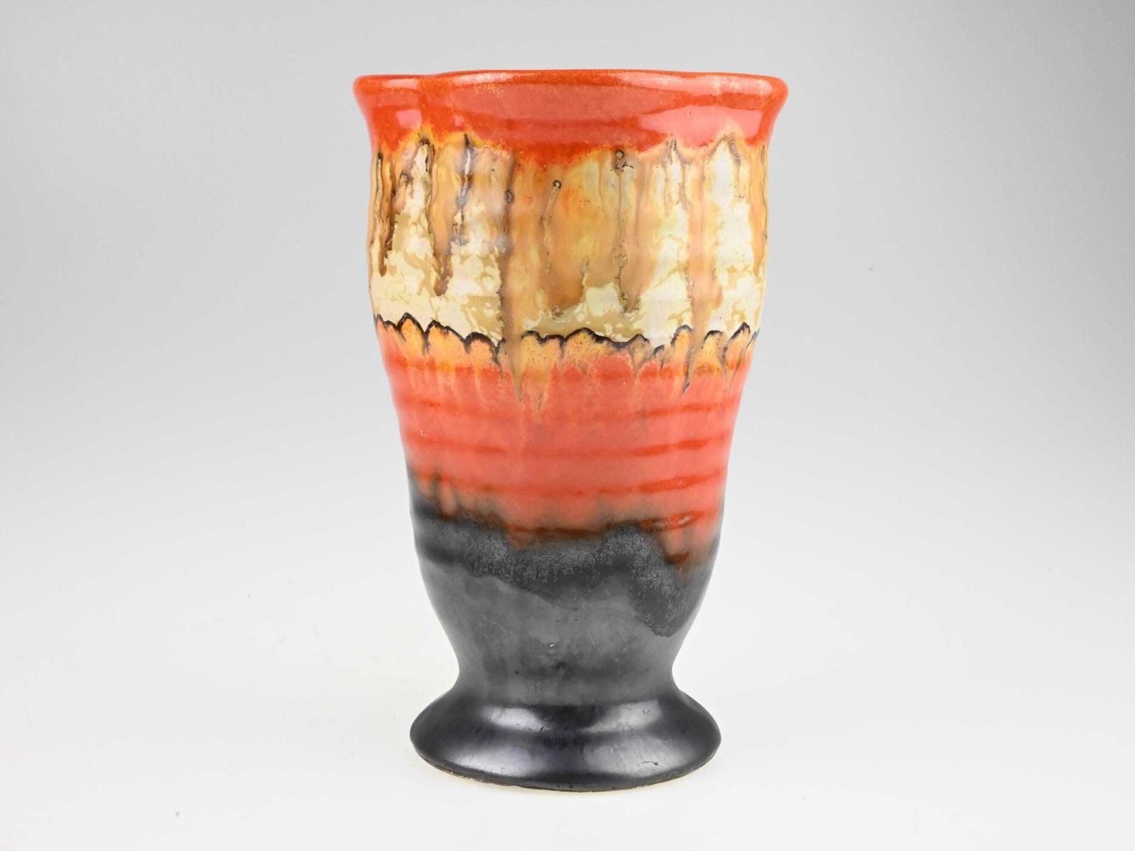 Antique German Art Deco Ceramic Vase, German Pottery, Ceramic Flower Vase, Brown Ceramic Vase, Ceramic Vase, Art Deco Vase, Old Vase photo vinterior