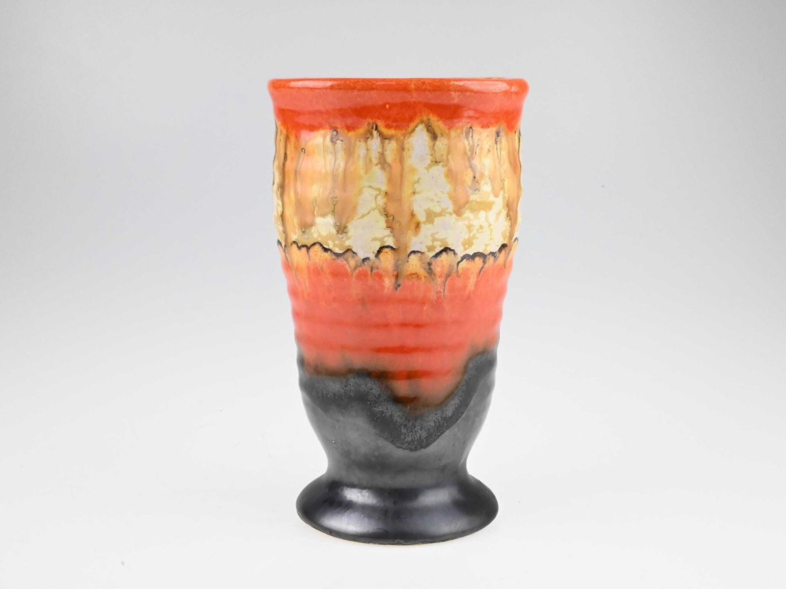 Antique German Art Deco Ceramic Vase, German Pottery, Ceramic Flower Vase, Brown Ceramic Vase, Ceramic Vase, Art Deco Vase, Old Vase photo buy
