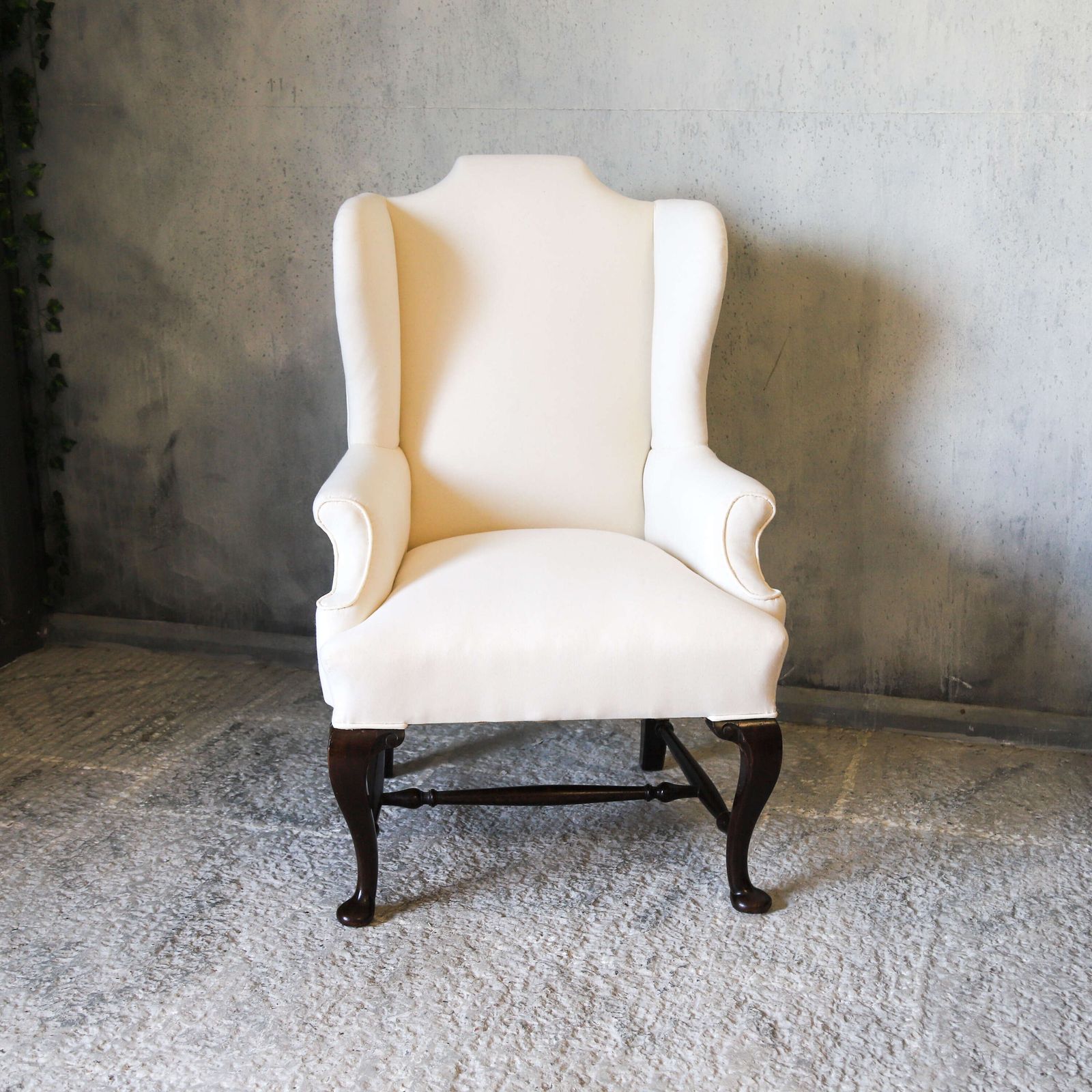 19th Century Arm Chair Newly Upholstered In Calico photo furniture