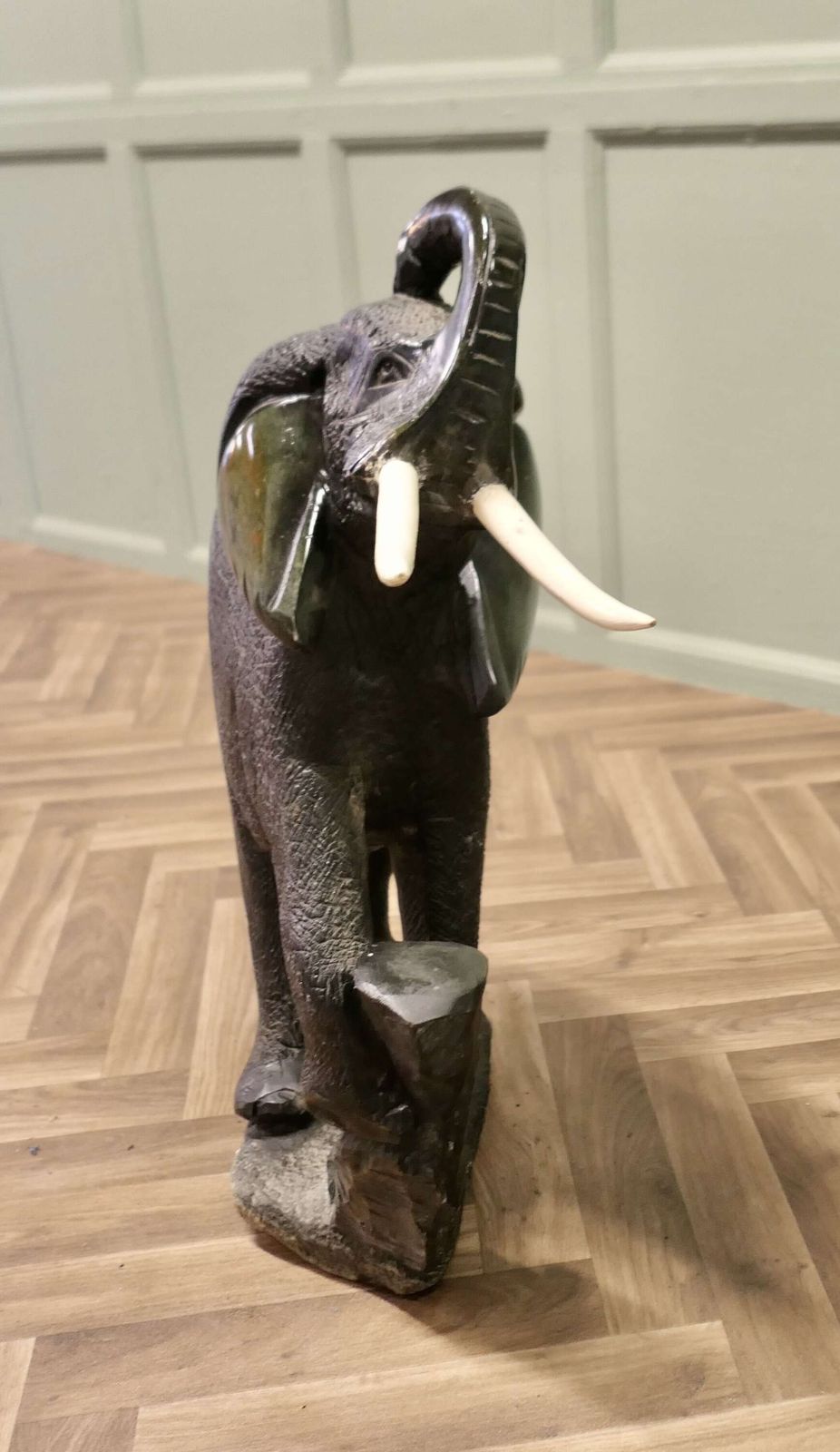 Carved Elephant, One Piece Marble Sculpture photo for sale