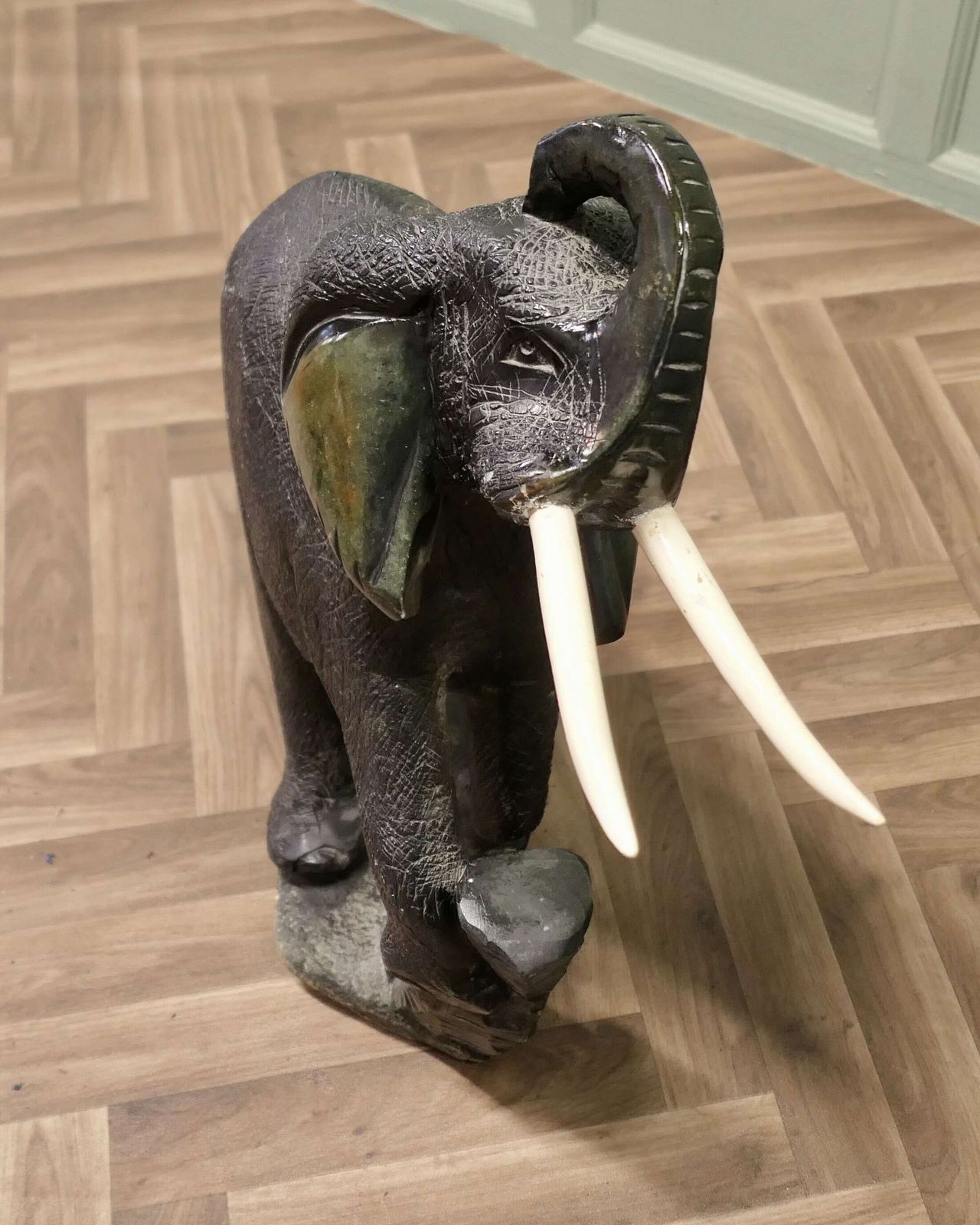 Carved Elephant, One Piece Marble Sculpture photo buy