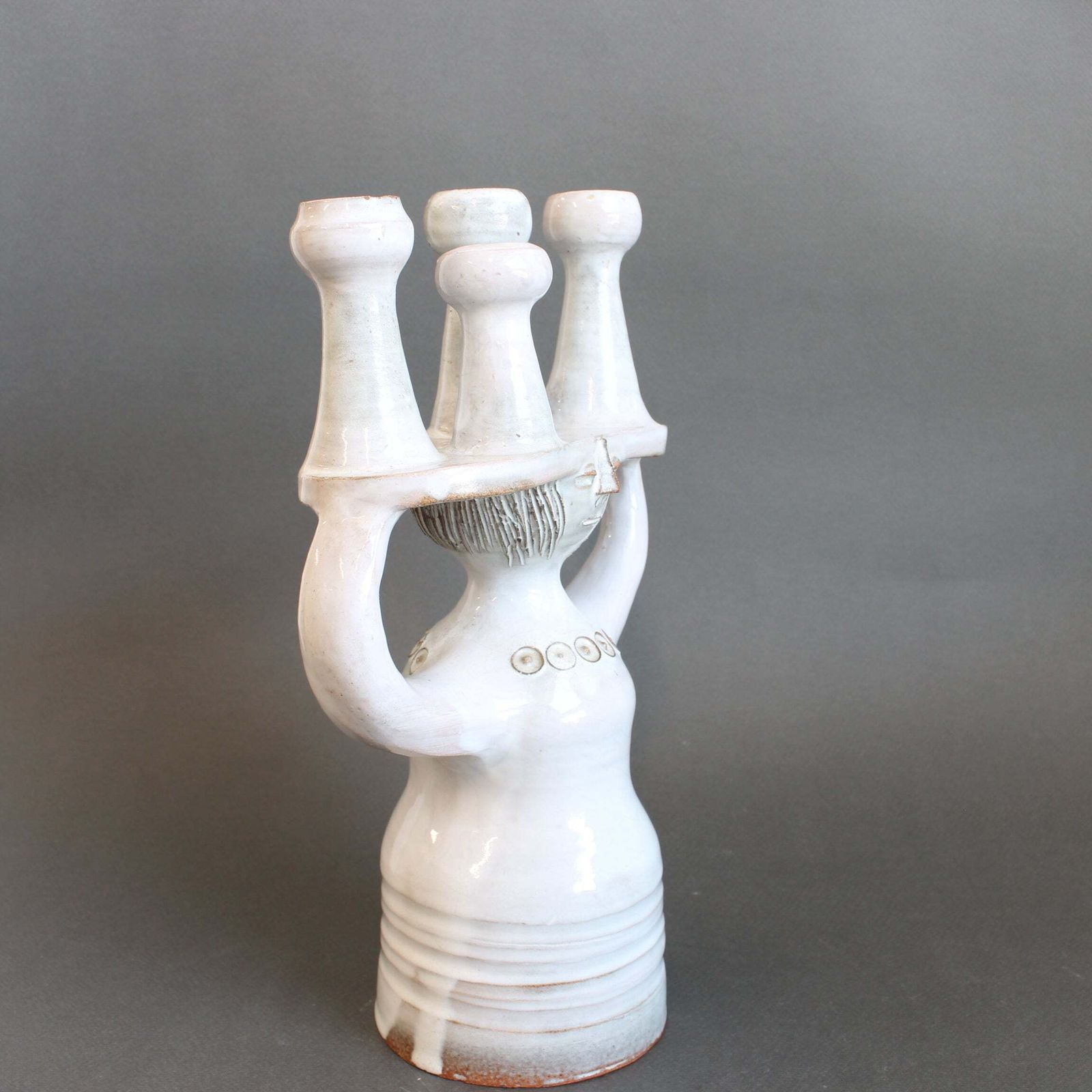 Ceramic Candle Holder / 'Pottery Porter' Sculpture By Jacques Pouchain   Atelier Dieulefit (Circa 1960s 70s) photo buy