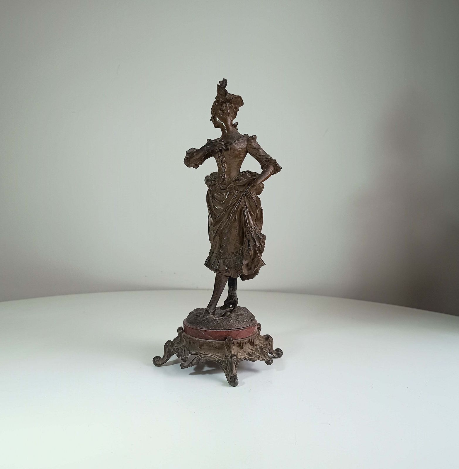 photo for sale 19th Century Classical Bronzed Spelter Sculpture Signed Ernest Rancoulet, Napoleon III Style