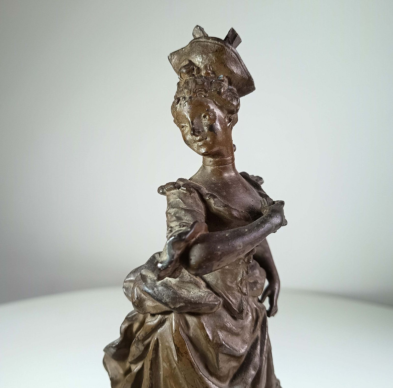 photo buy 19th Century Classical Bronzed Spelter Sculpture Signed Ernest Rancoulet, Napoleon III Style