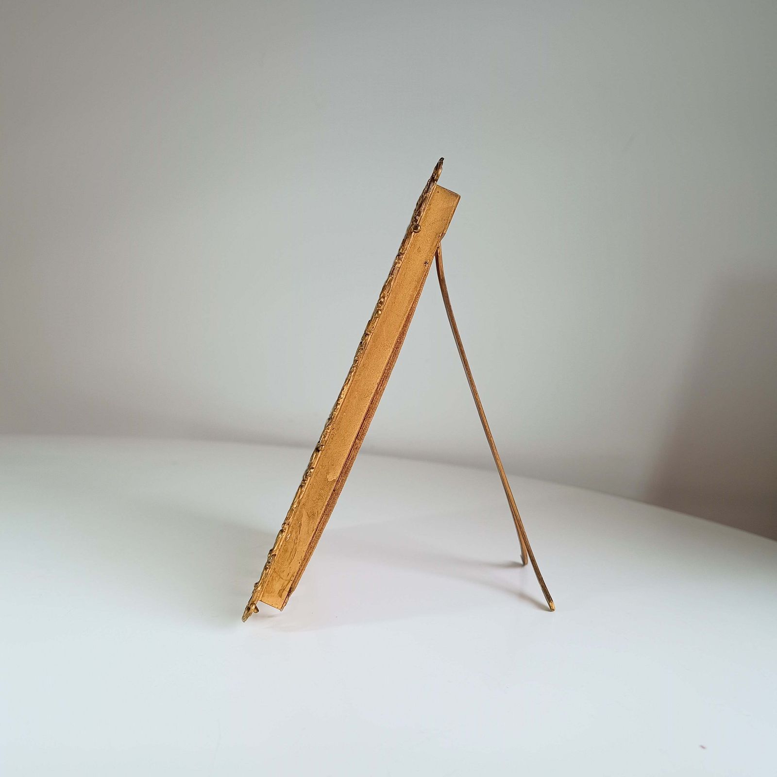Antique French Gilt Brass Picture Frame With 1900 Photographic Portrait Of An Edwardian Lady – Velvet Back And Dore Bronze Easel Stand photo vinterior