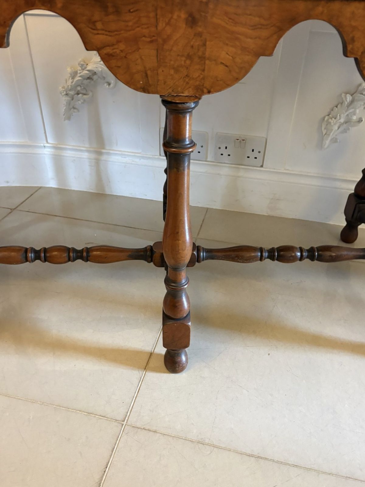 Unusual Antique 20th Century Quality Burr Walnut Dresser Base photo 3995.0
