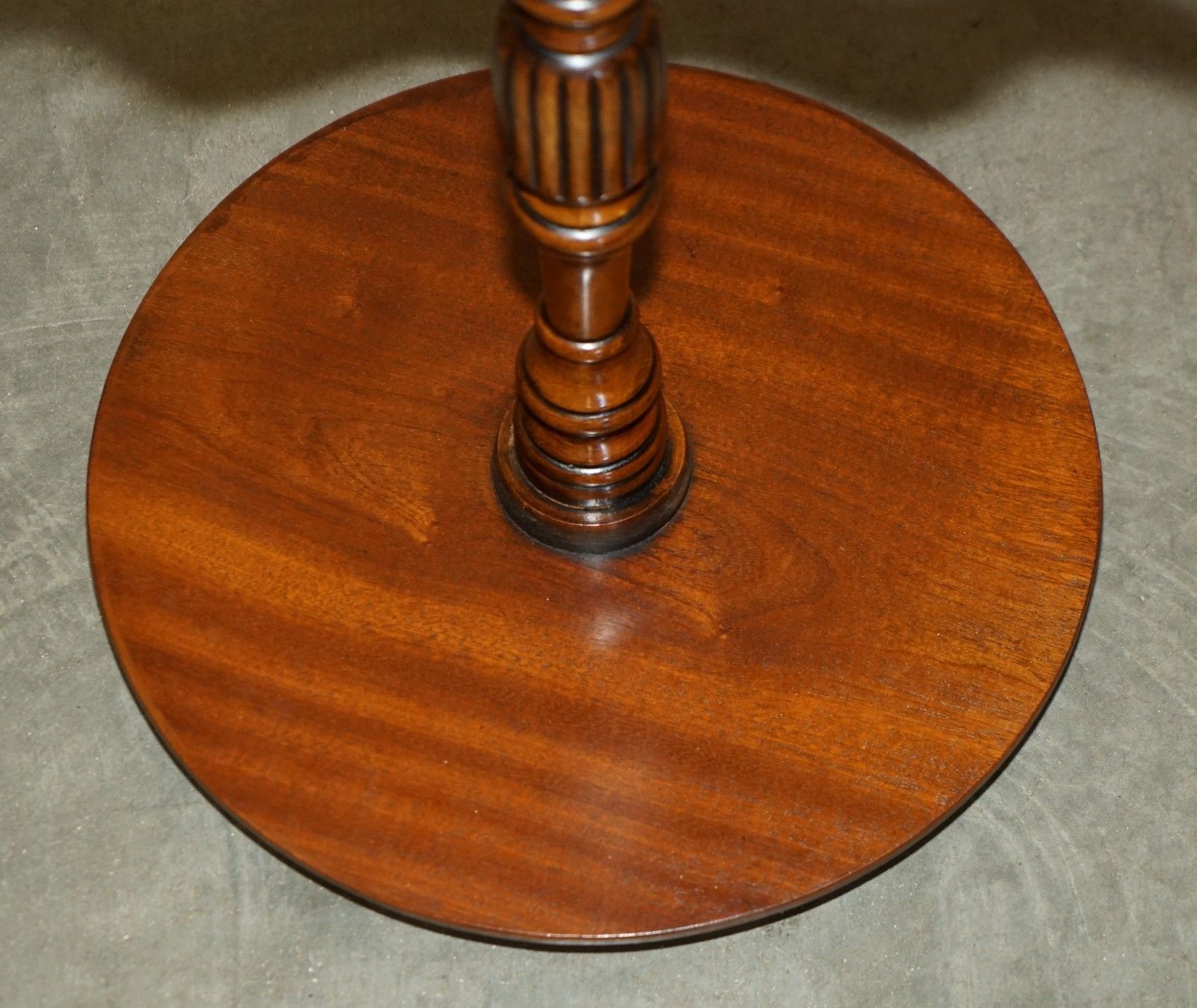 2350.0 Pair Of Vintage Burr Walnut With Gallery Rails Side End Lamp Wine Tripod Tables photo