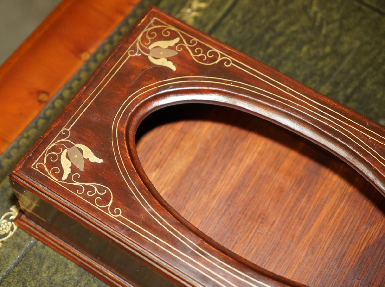 1 Of 4 Vintage Anglo Indian Rosewood & Brass 1920's Tissue Box Holders photo 162.0