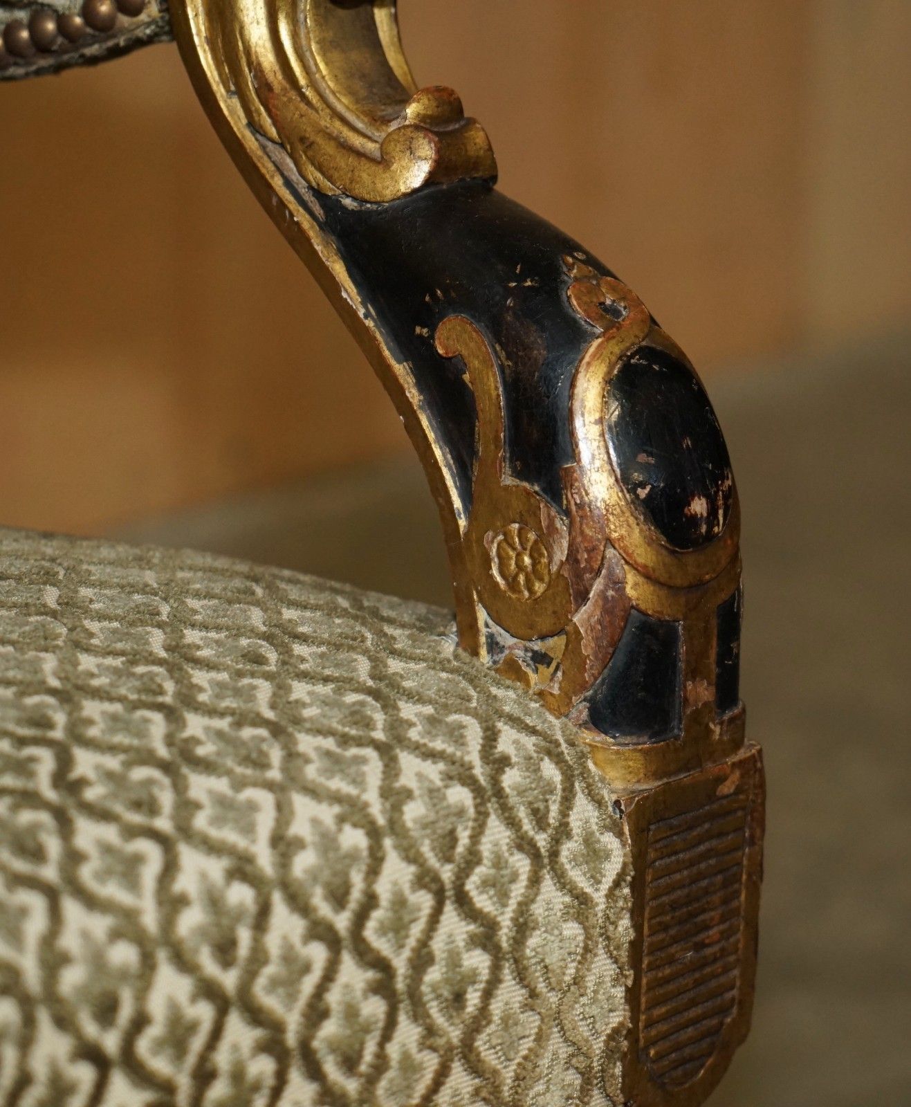 Regency Bronzed Parcel Gilt Library Armchair After A Design By George Smith 1815 photo 19950.0