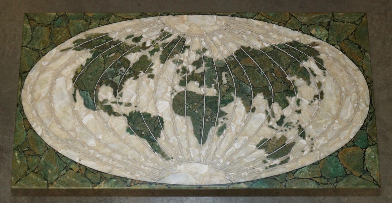 Mid Century Modern 1950's Italian Marble & Onyx World Map Coffee Cocktail Table photo Furniture