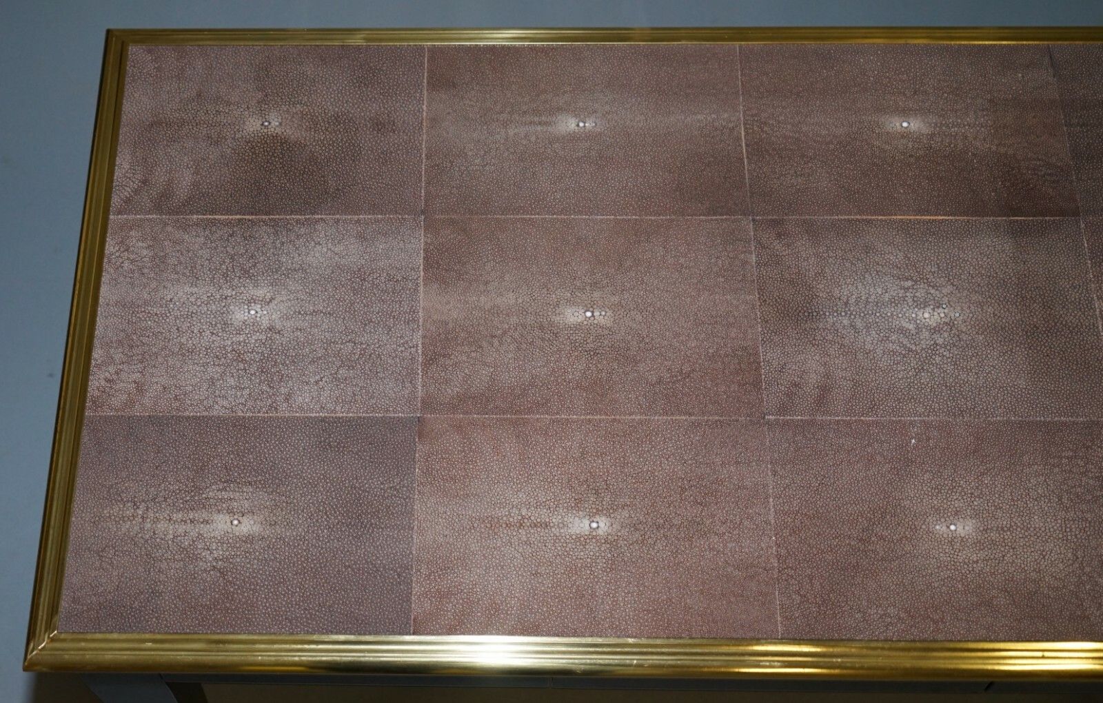 Rrp £13,000 Original Shagreen Gilt Metal Writing Table Desk With Single Drawer photo Furniture