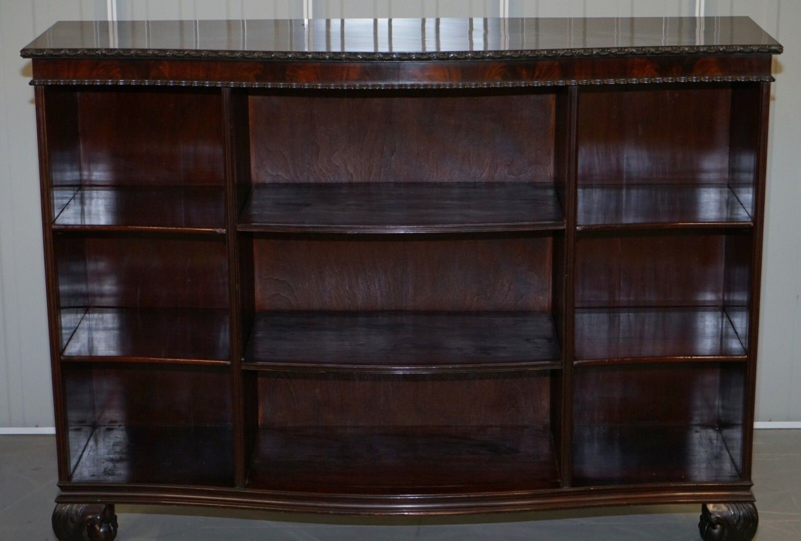 Gardner & Son Circa 1840 Serpentine Fronted Claw & Ball Feet Library Bookcase photo buy