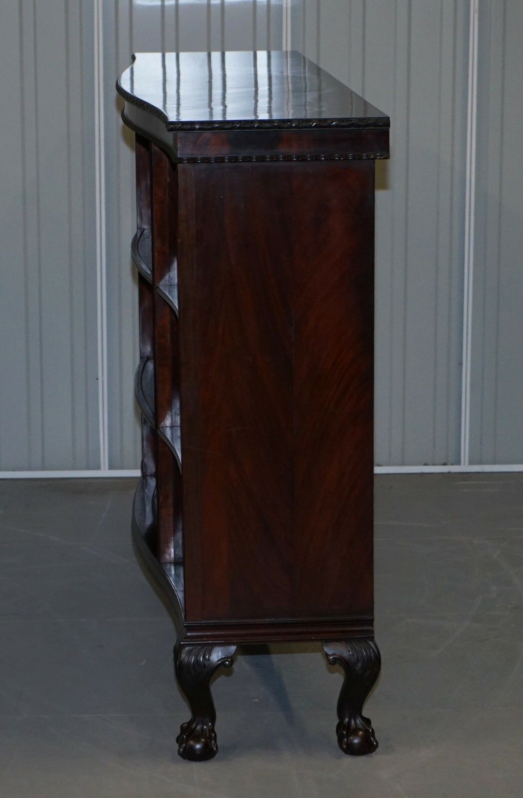 3950.0 Gardner & Son Circa 1840 Serpentine Fronted Claw & Ball Feet Library Bookcase photo