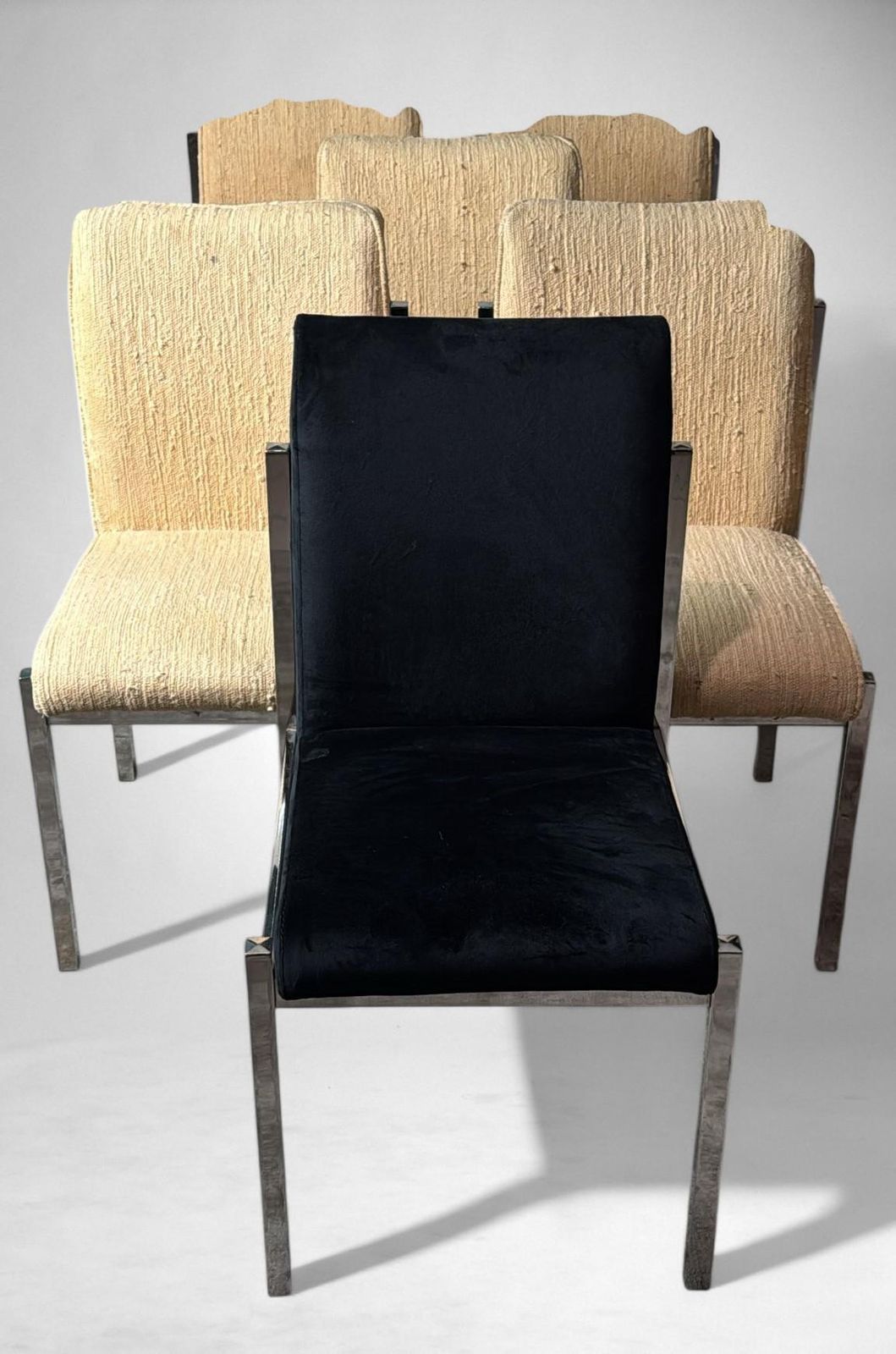 Mid Century Italian Chrome Dining Chairs Set Of 6 photo for sale