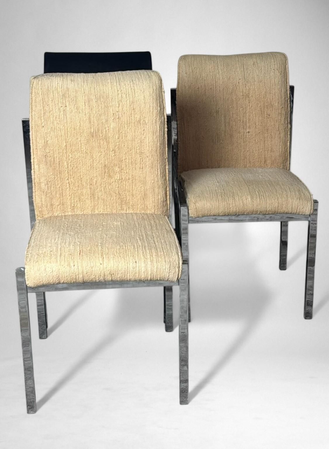 Mid Century Italian Chrome Dining Chairs Set Of 6 photo vintage