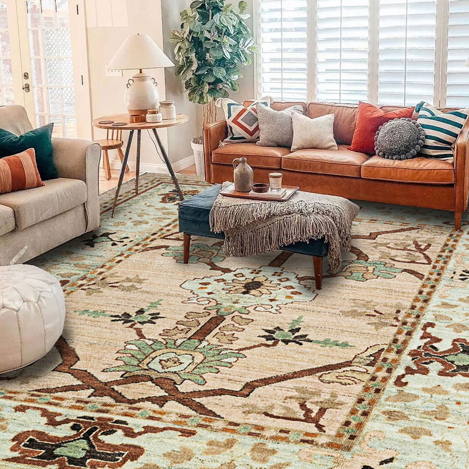 Antique Finished Ushak Carpet 307x250cm photo furniture