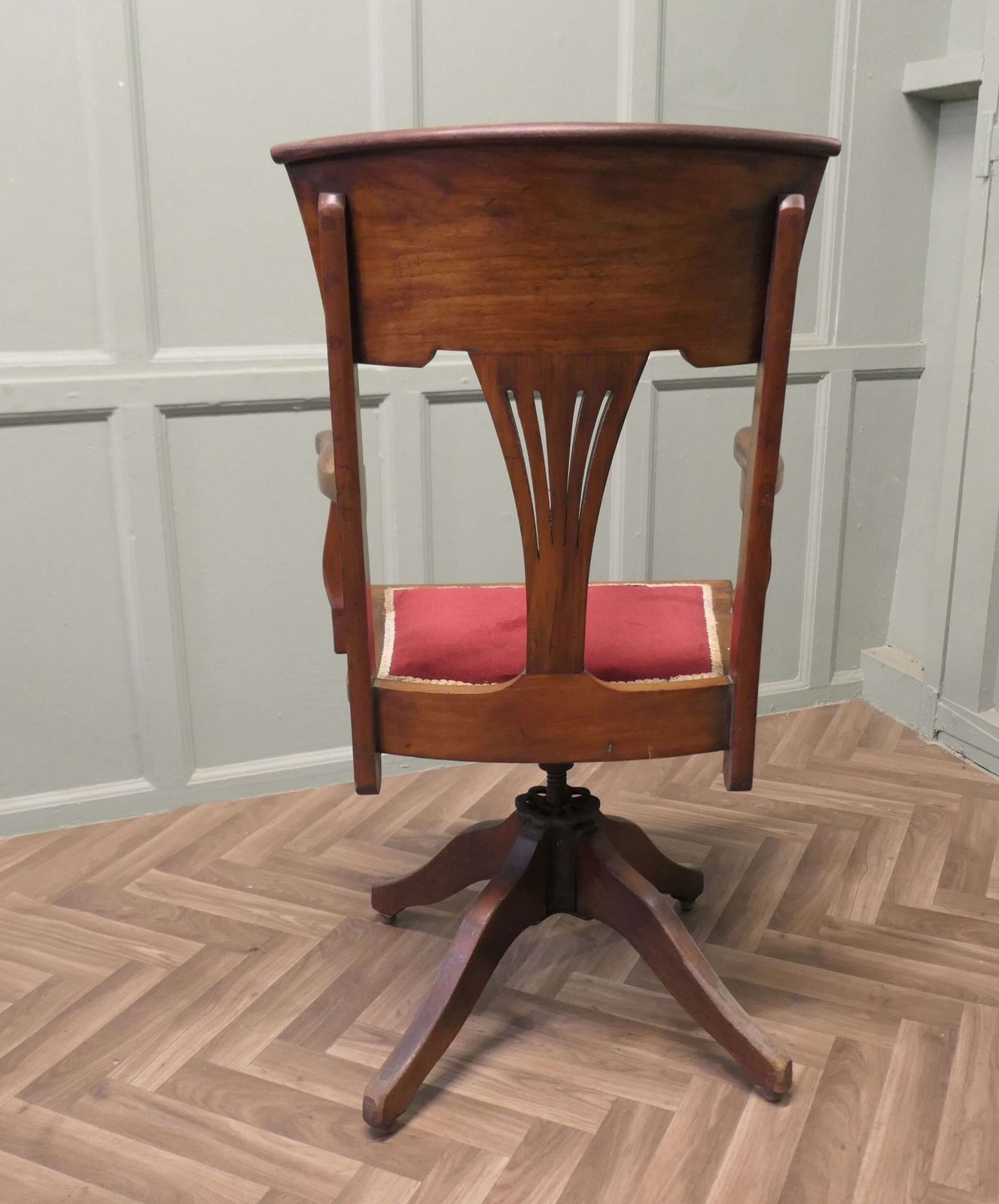 Edwardian Arts And Crafts Walnut Desk Or Office Chair photo 1188.0