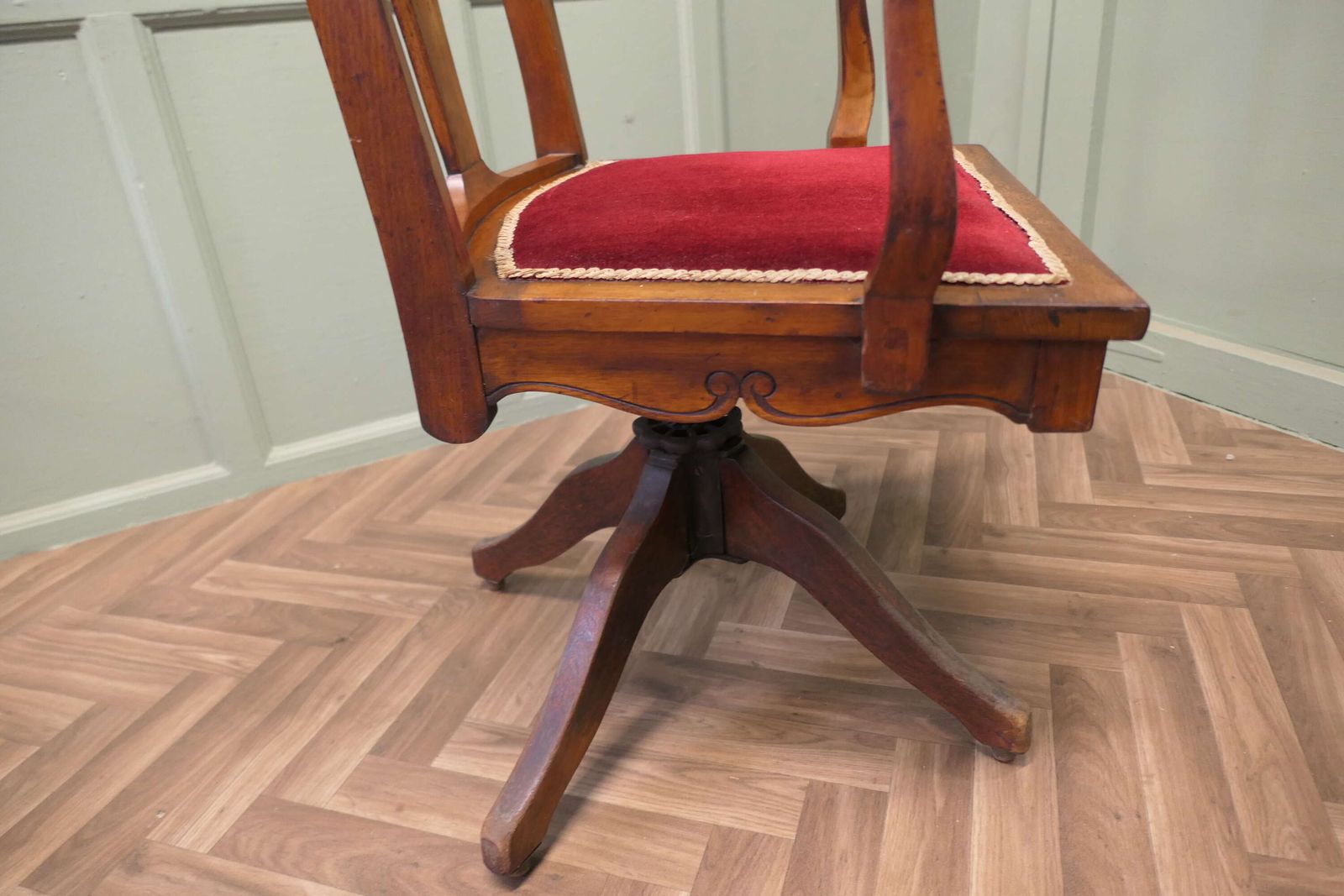 Edwardian Arts And Crafts Walnut Desk Or Office Chair photo vinterior