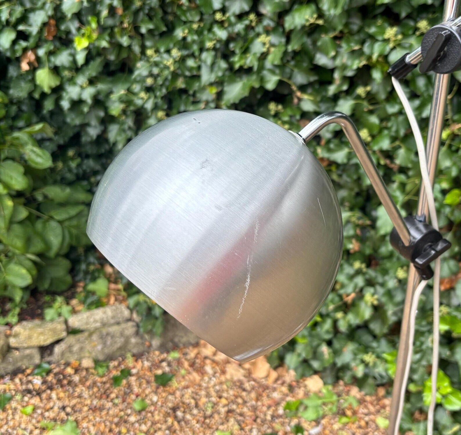 Vintage 1970’s Danish Silver Swing Arm Floor Lamp photo 300.0