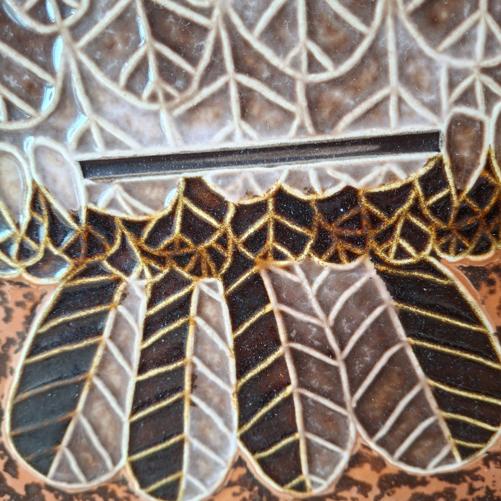 photo furniture Fab Vintage Retro 1970s Maw & Co British Framed Hand Painted Majolica Tiles Owl