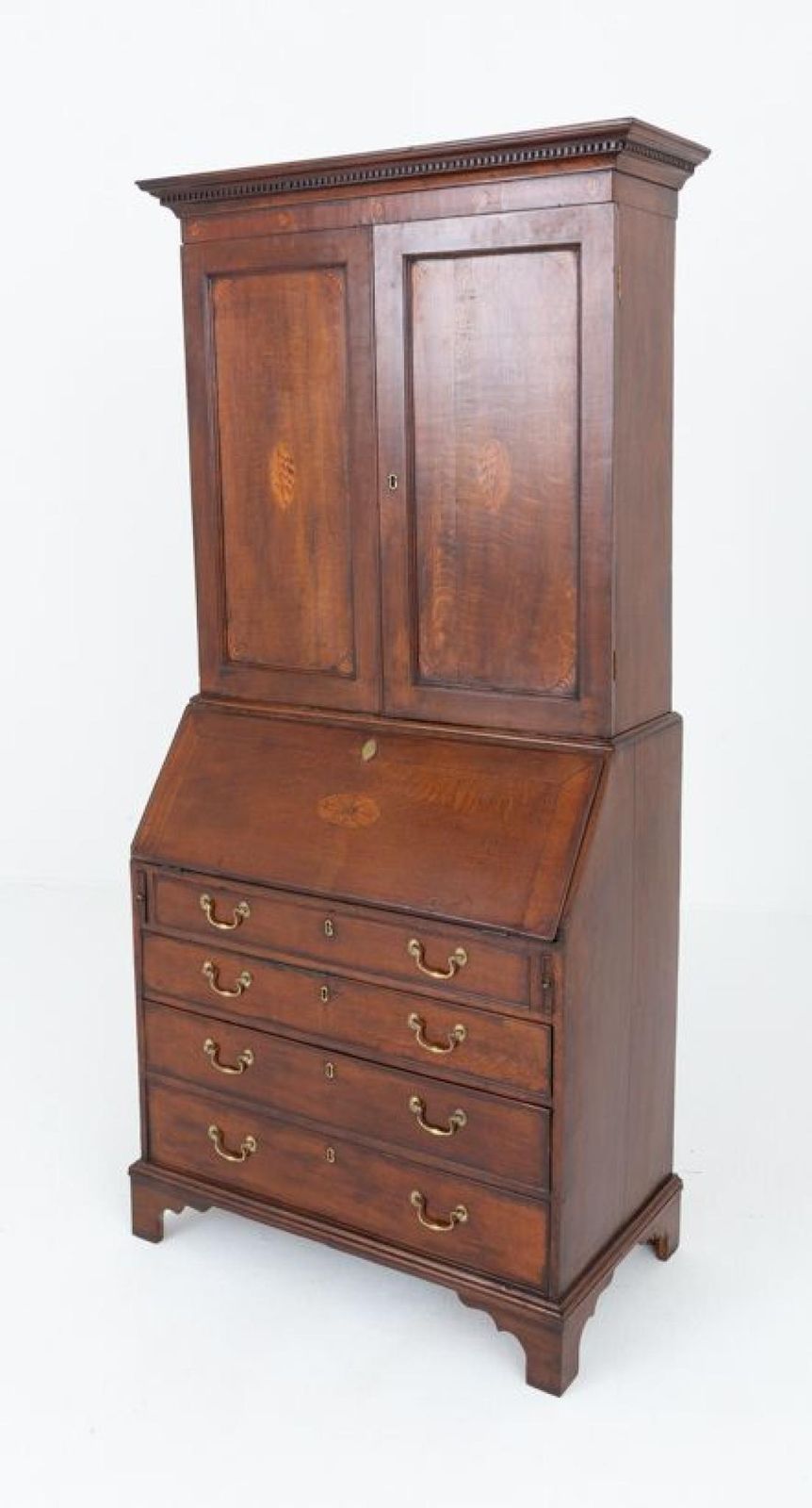 Period Georgian Bureau Bookcase Oak Cabinet photo furniture