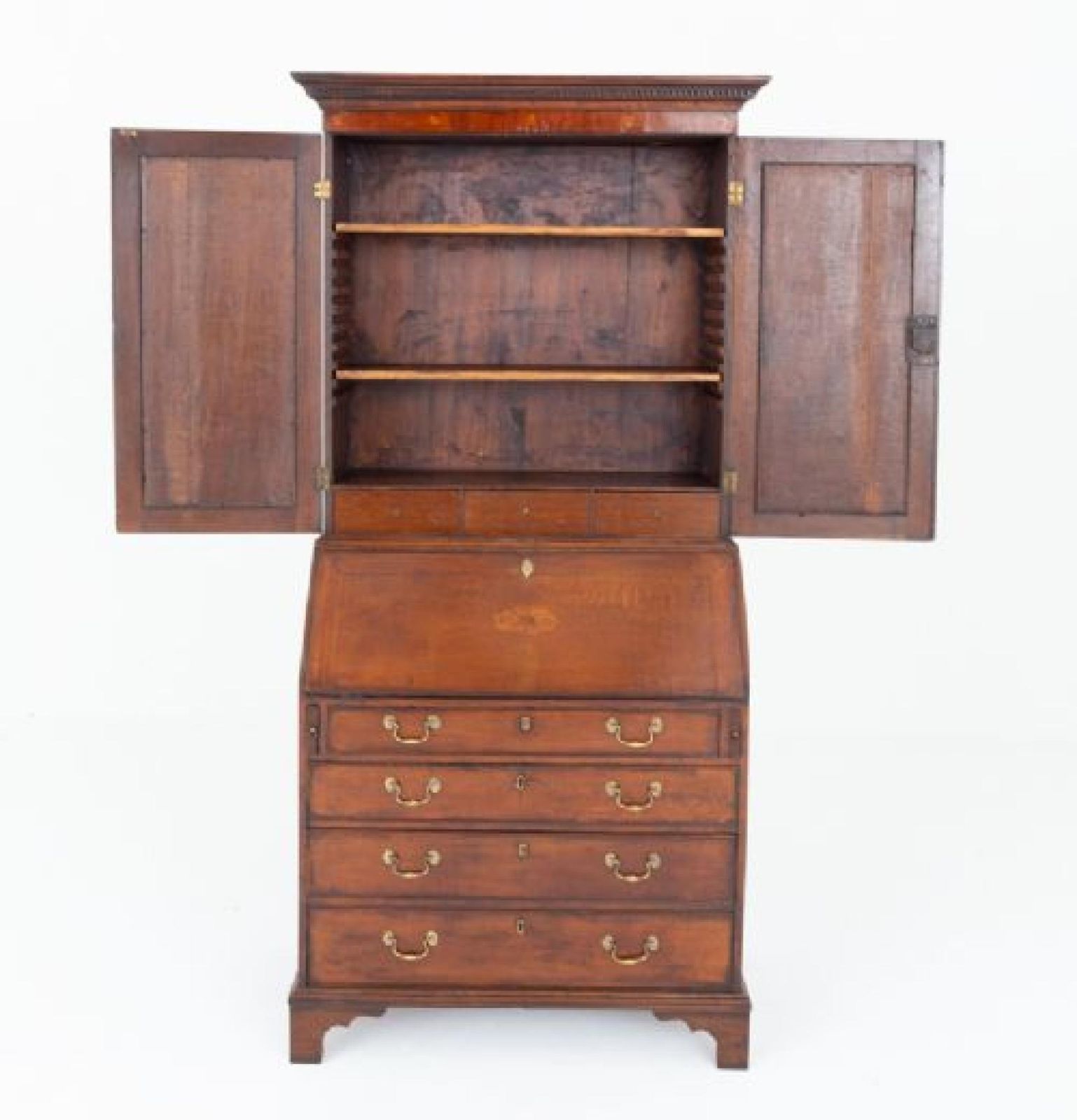 Period Georgian Bureau Bookcase Oak Cabinet photo buy
