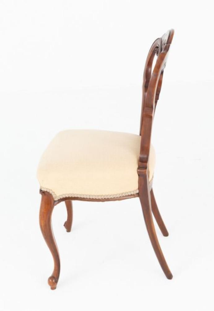 Set Victorian Dining Chairs 6 Walnut Cabriole Seats 1860 photo Furniture