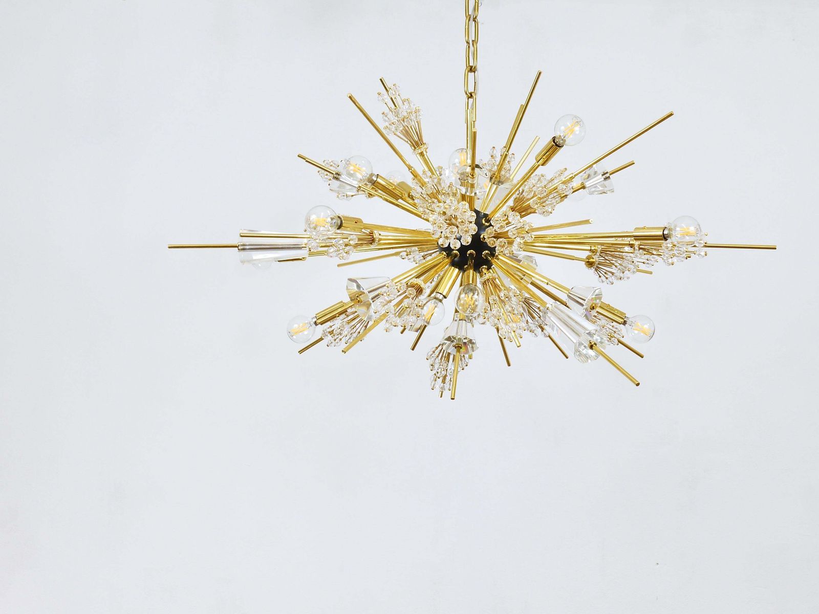 Huge J.L. Lobmeyr Metropolitan Opera Sputnik Crystal Brass Met Chandelier Vienna photo furniture