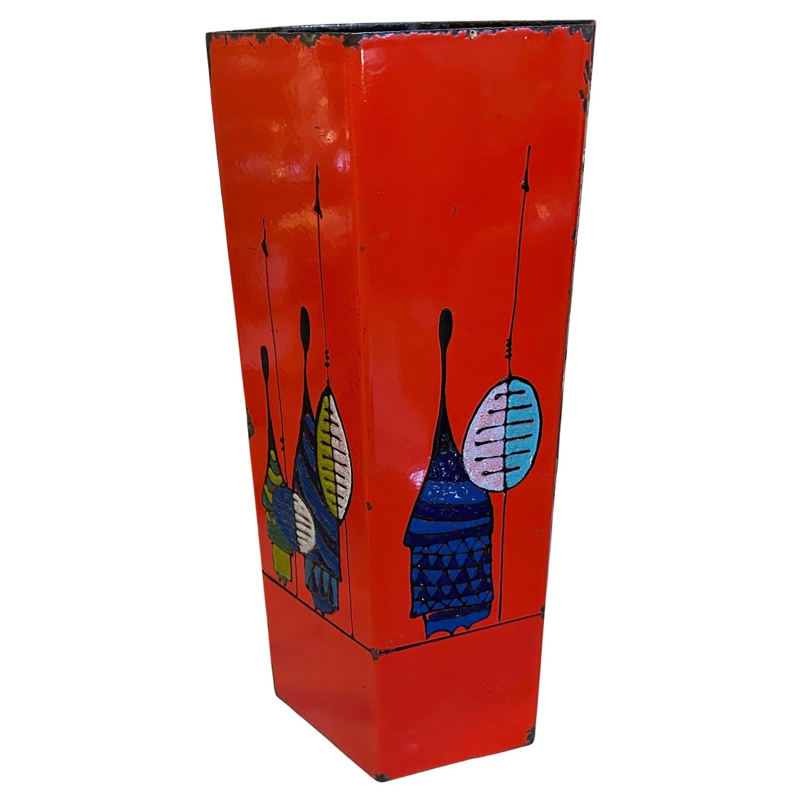 1960s Mid Century Modern Lacquered Iron Italian Umbrella Stand photo furniture