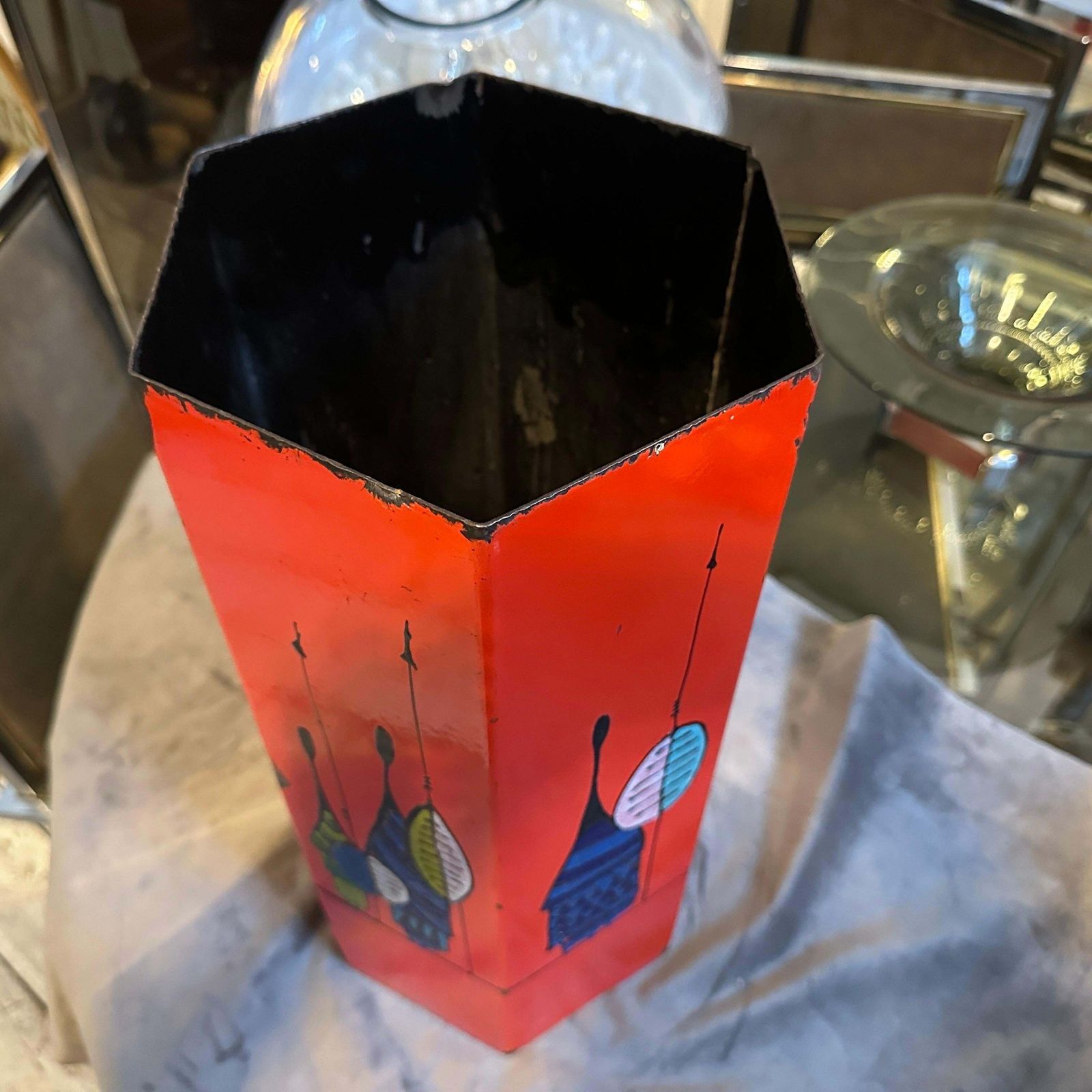 1960s Mid Century Modern Lacquered Iron Italian Umbrella Stand photo 813.0