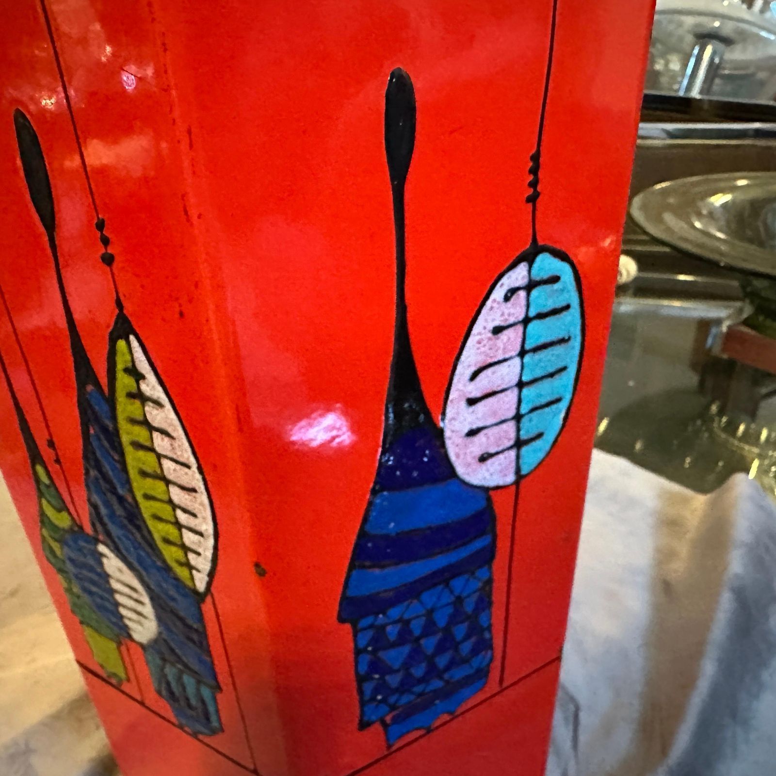 1960s Mid Century Modern Lacquered Iron Italian Umbrella Stand photo vinterior