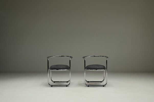 Set Of Italian Chrome Side Chairs, 1970s photo furniture
