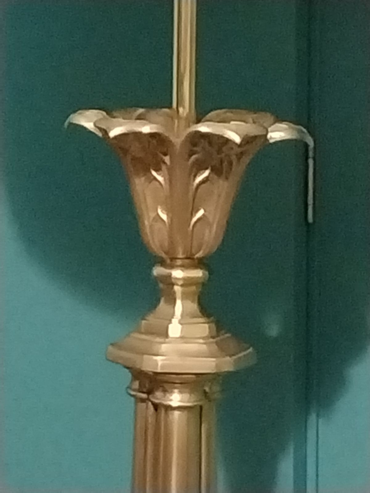 photo furniture Gothic Cast And Sheet Brass Church Candle Stand Floor Or Table Lamp.
