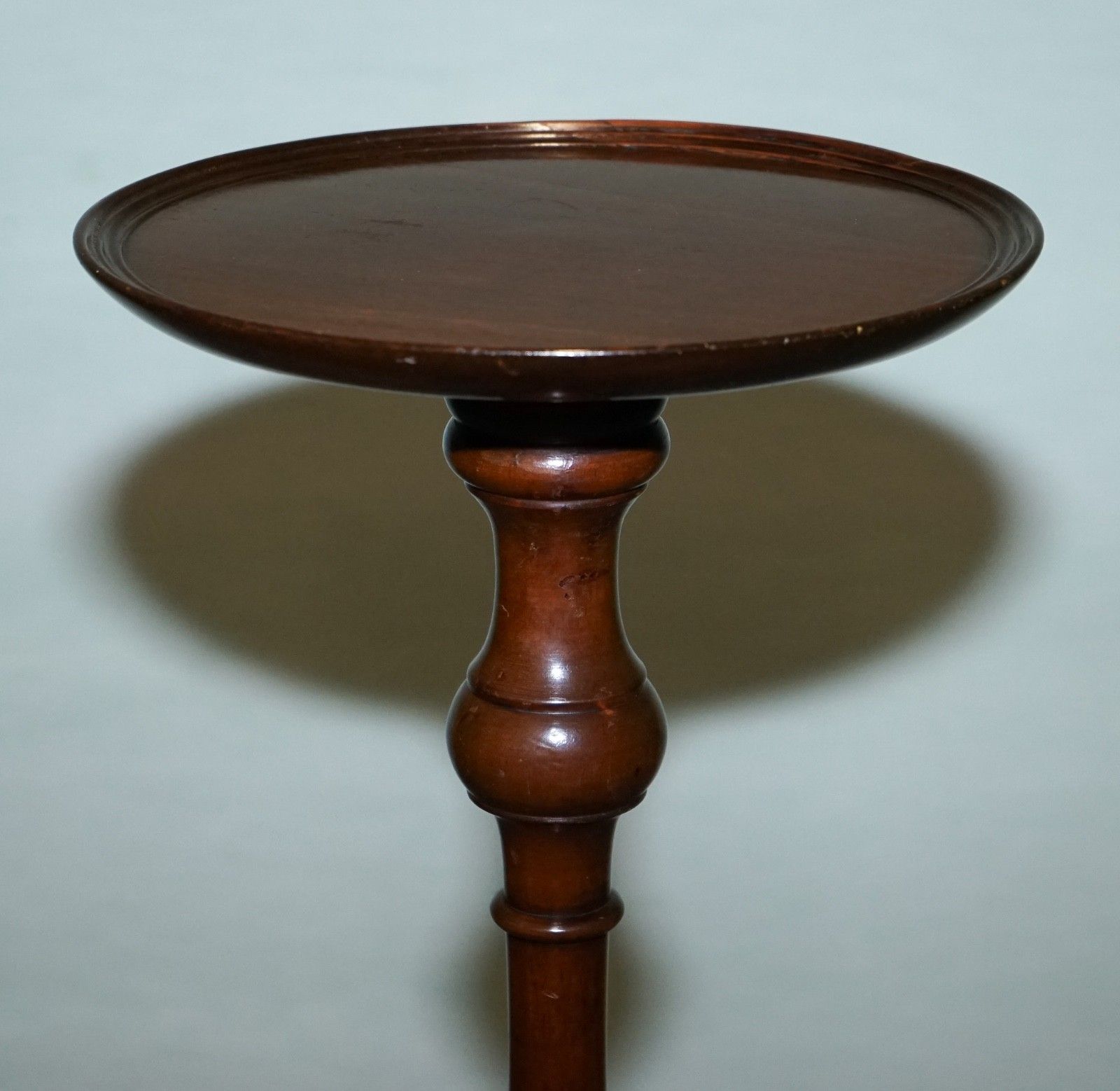 Antique Hardwood Tripod Pedestal Plant Table Stand Hand Turned Column photo Home Decor