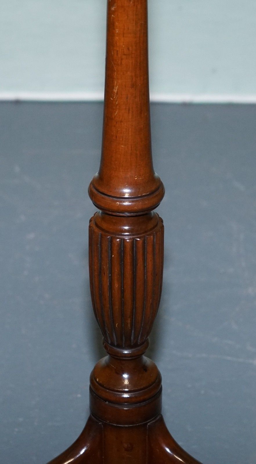Antique Hardwood Tripod Pedestal Plant Table Stand Hand Turned Column photo 850.0