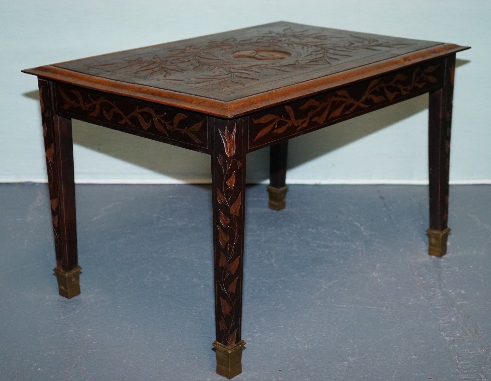 photo buy King Albert I Of Belgium Occasional Side End Coffee Table Carved Oak Circa 1900