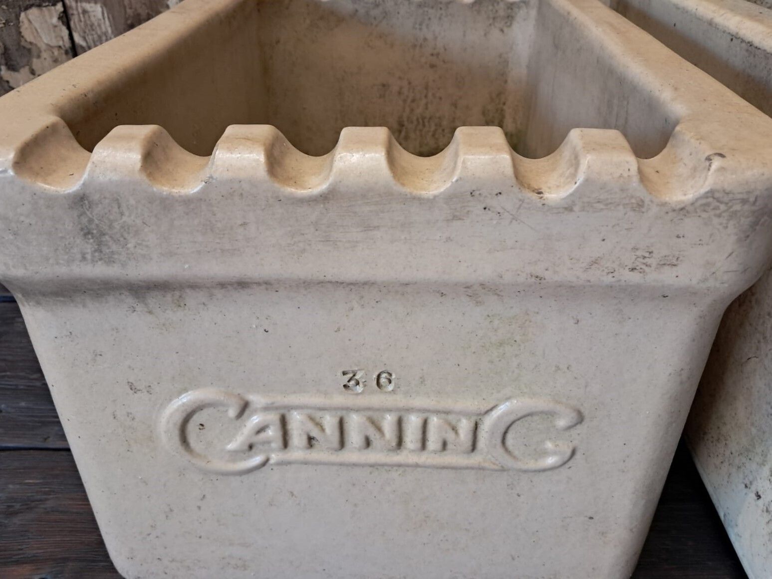 Pair Of Salt Glaze Dip Tanks photo vintage