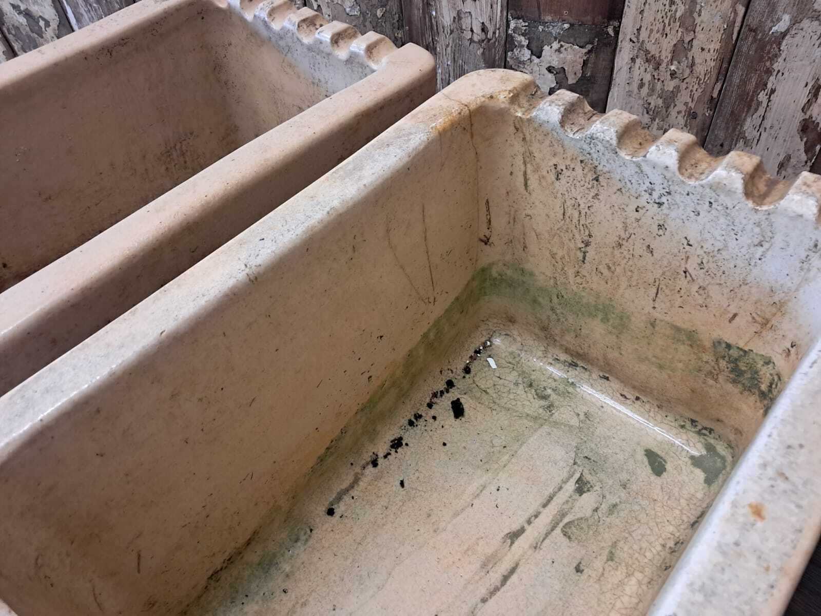 photo vintage Pair Of Salt Glaze Dip Tanks