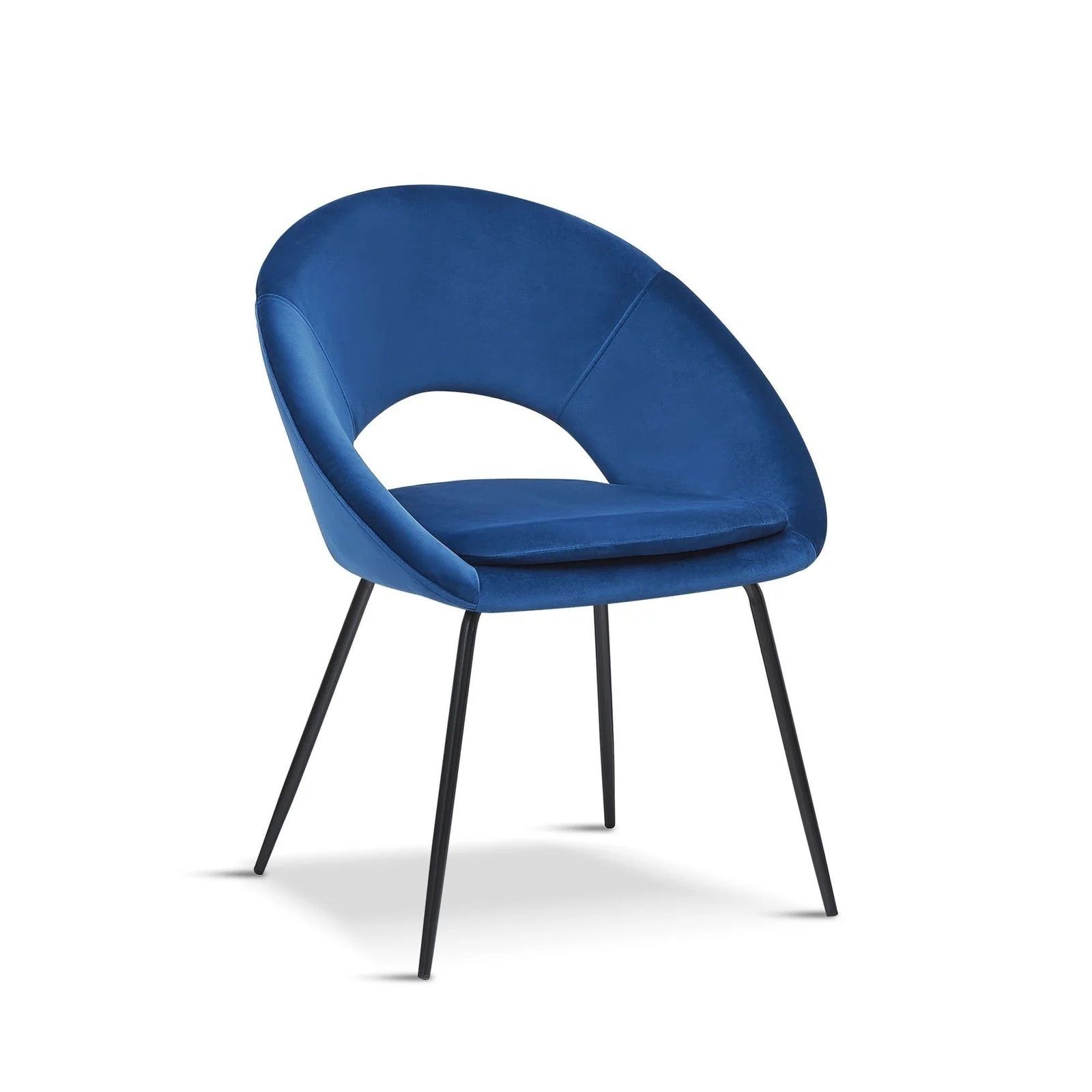 Blue Velvet Contemporary Dining Chairs With Black Legs (Set Of 10) photo furniture