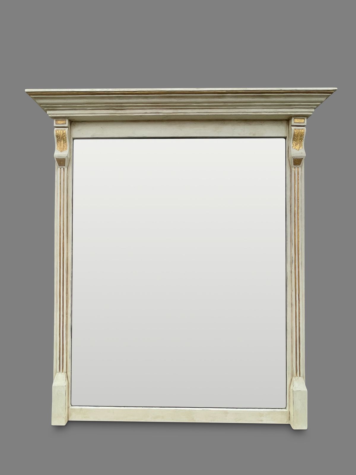 Large 19th Century English Painted And Gilt Overmantle Mirror
