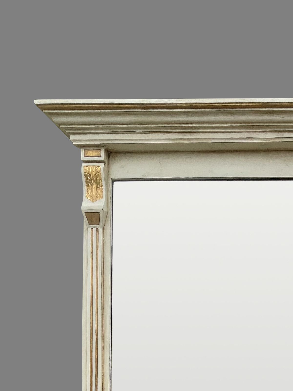 Large 19th Century English Painted And Gilt Overmantle Mirror photo furniture